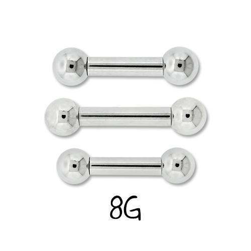 STRAIGHT BARBELL 8G Internally Threaded Steel Barbell - 1 Piece -Rebel Bod-RebelBod