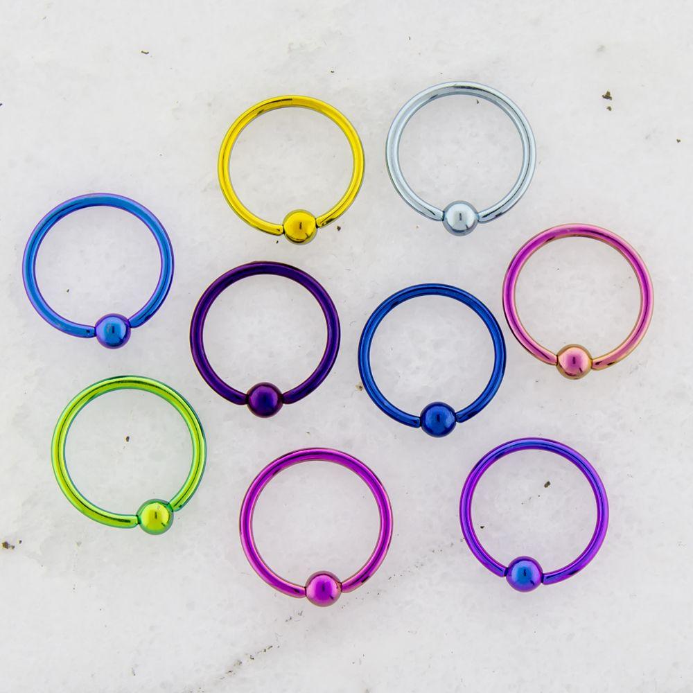 CAPTIVE BEAD RING 9 Color Titanium Captive Bead Ring Assortment - 1 Piece -Rebel Bod-RebelBod