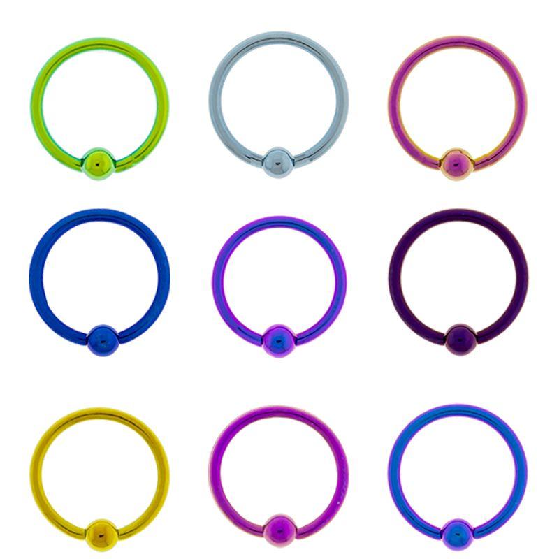 CAPTIVE BEAD RING 9 Color Titanium Captive Bead Ring Assortment - 1 Piece -Rebel Bod-RebelBod