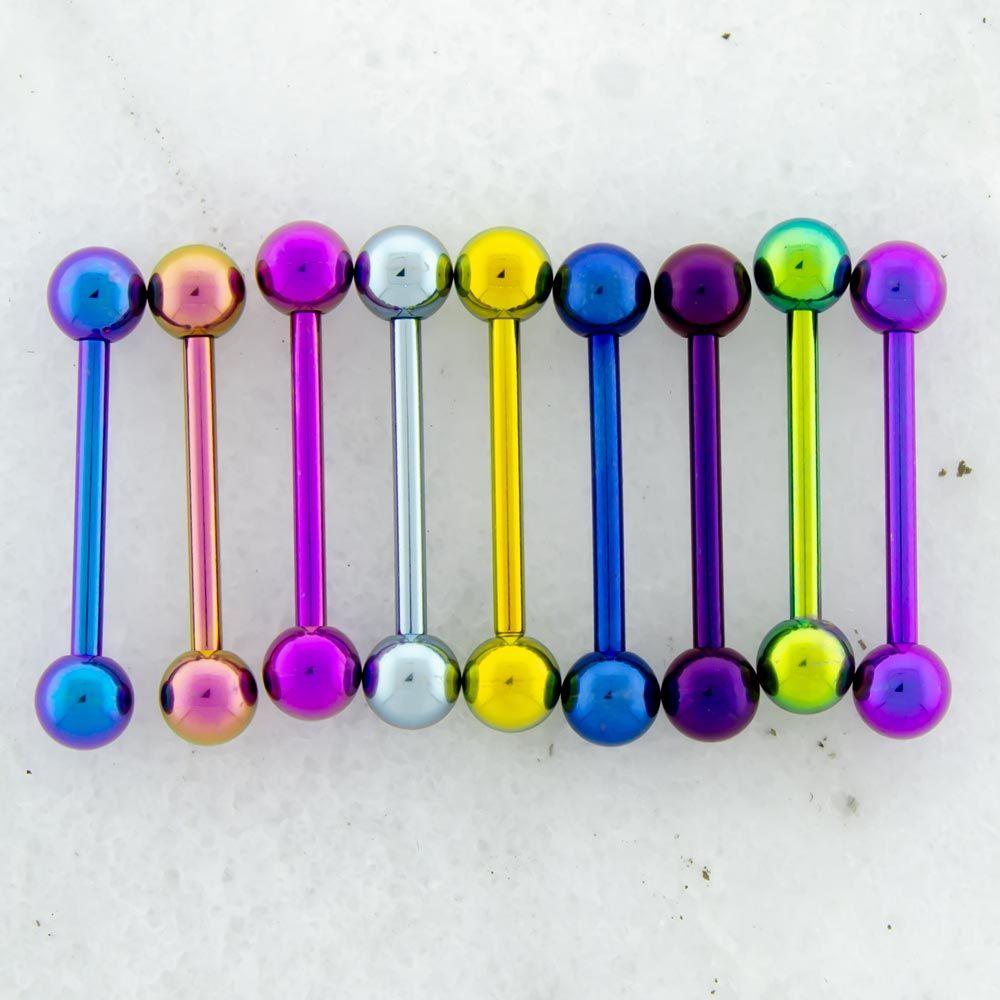 STRAIGHT BARBELL 9 Color Titanium Externally Threaded Straight Barbell Assortment - 1 Piece -Rebel Bod-RebelBod