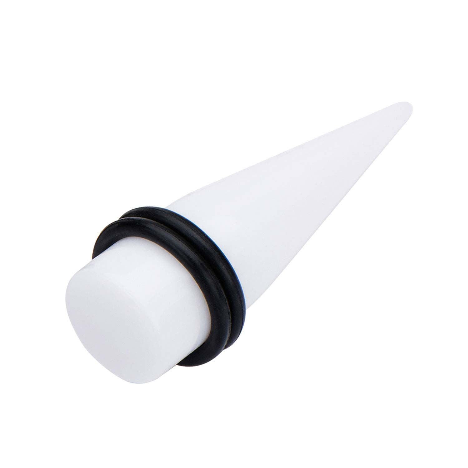 Tapers - Straight Acrylic Solid White Tapers sbvtauwh - 1 Piece -Rebel Bod-RebelBod