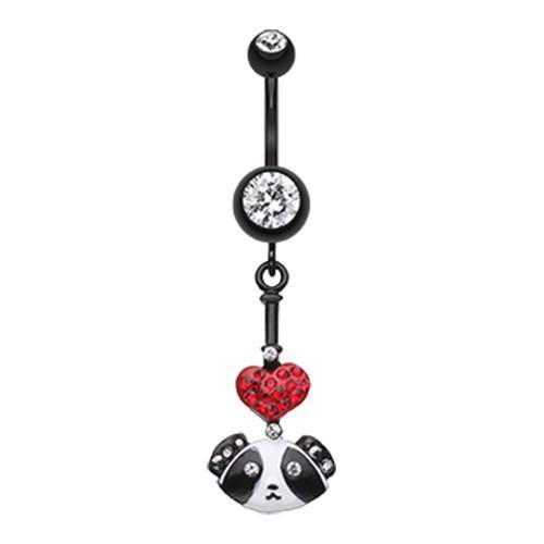 Adorable Heart Panda Belly Button Ring