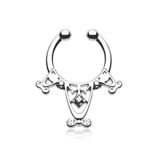 Amarhus Tribal Filigree Fake Septum Clip-On Ring