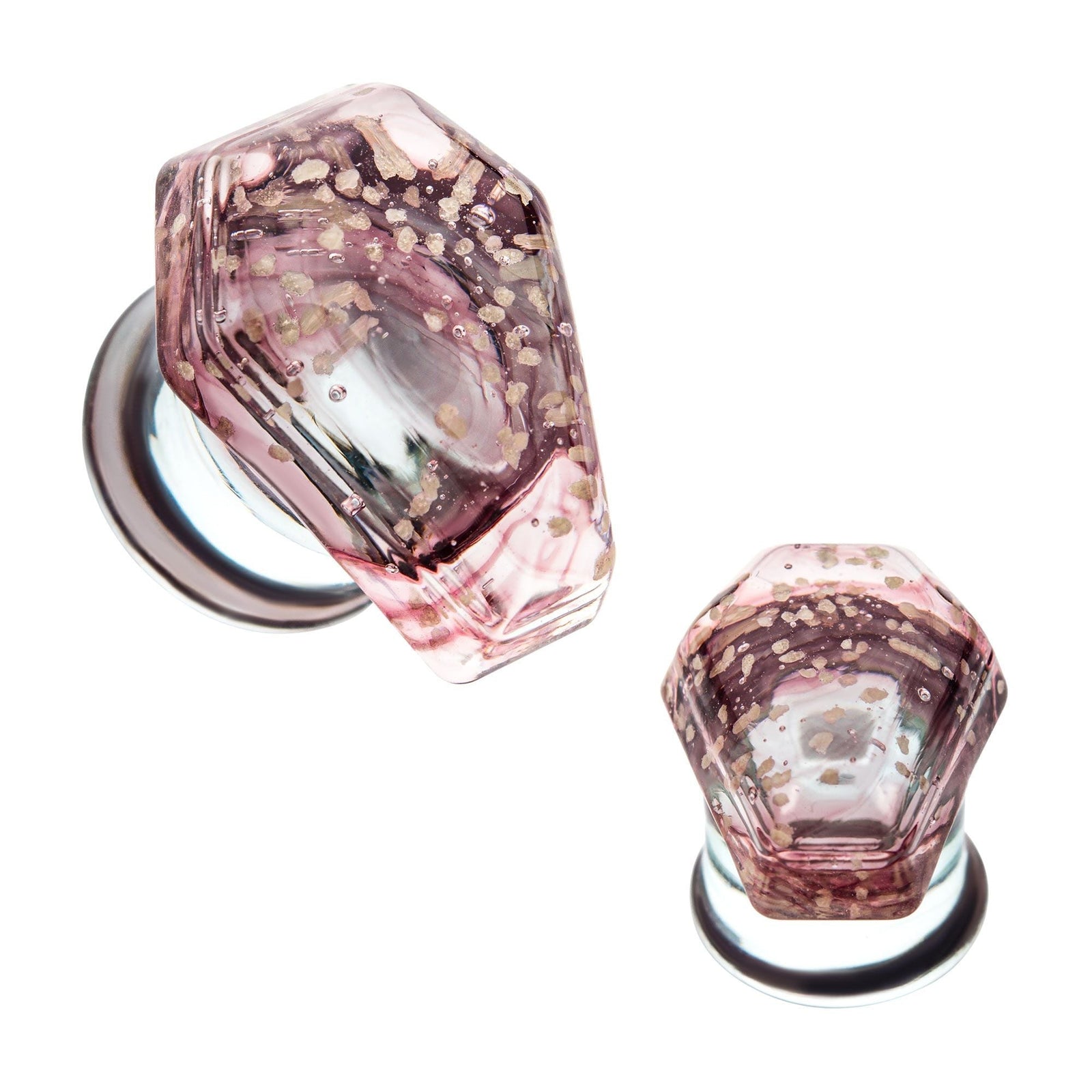 TBD-Organics Amethyst Glass Glow in the dark Coffin Double Flare Plug -Rebel Bod-RebelBod