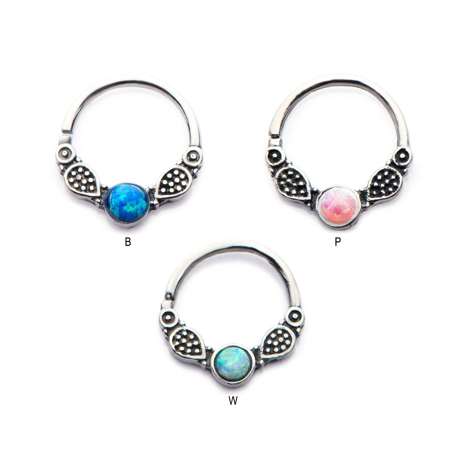 Annealed Bendable Split Ring Synthetic Opal Cabochon - 1 Piece