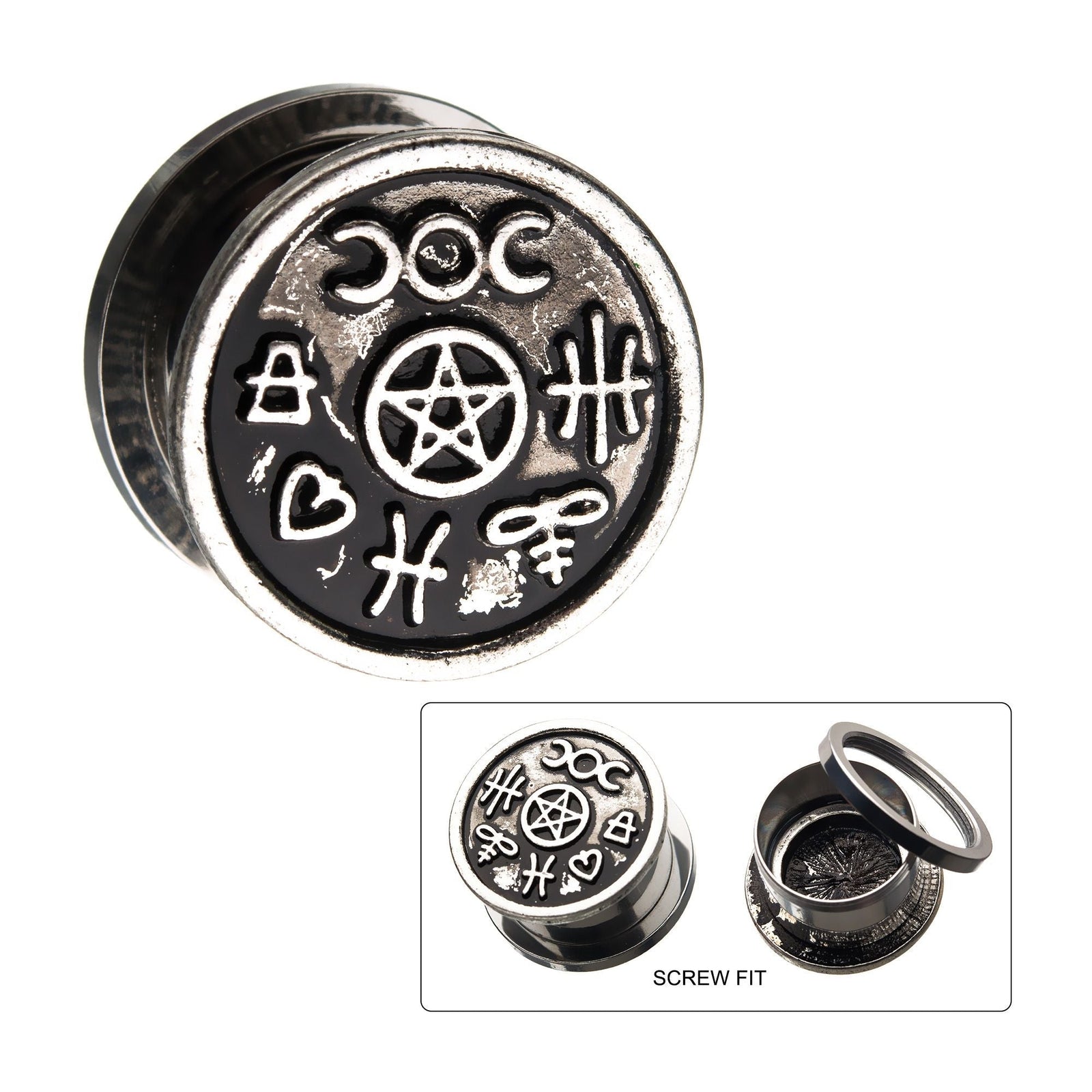TBD-Plugs Antiqued Steel Constellation Screw Fit Plugs -Rebel Bod-RebelBod