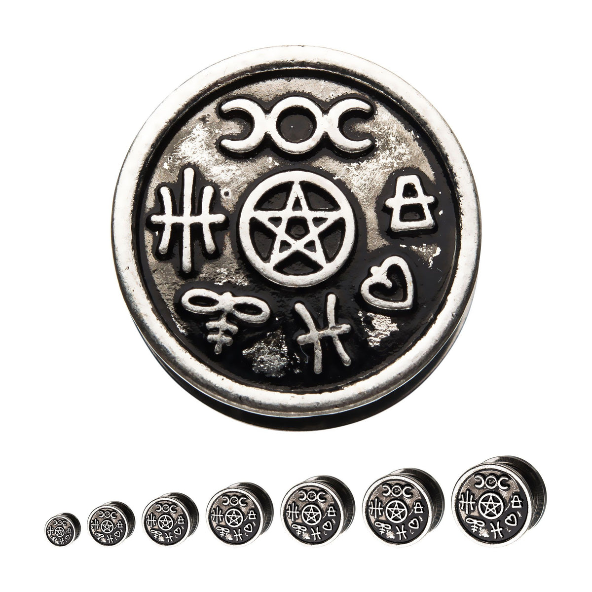TBD-Plugs Antiqued Steel Constellation Screw Fit Plugs -Rebel Bod-RebelBod