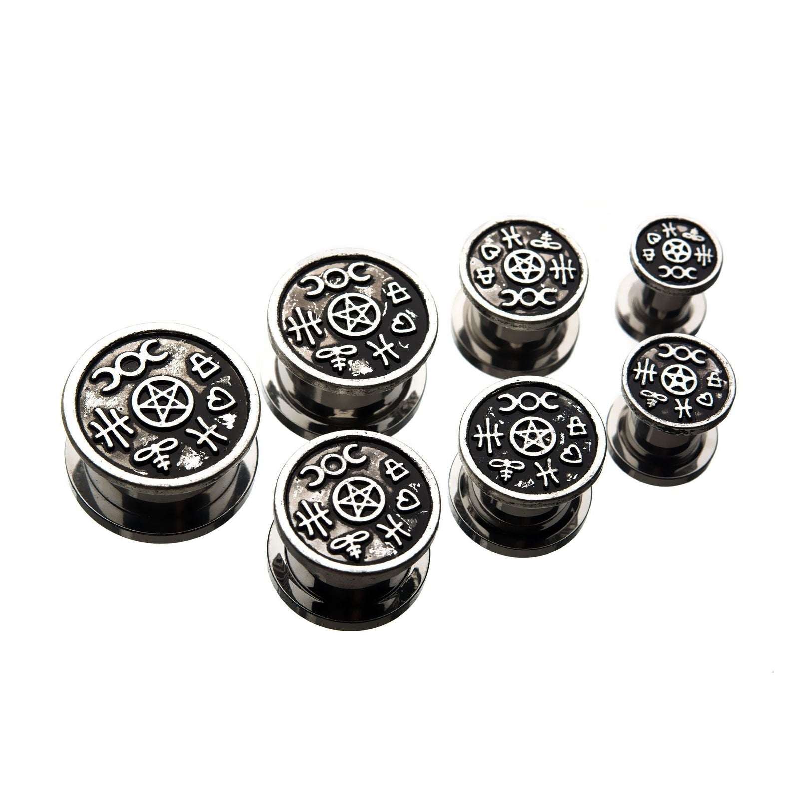 TBD-Plugs Antiqued Steel Constellation Screw Fit Plugs -Rebel Bod-RebelBod