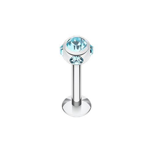 Aqua Aurora Gem Ball Labret