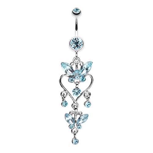 Aqua Butterfly Extravagance Belly Button Ring - Rebel Bod