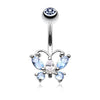 Aqua Delightful Butterfly Belly Button Ring