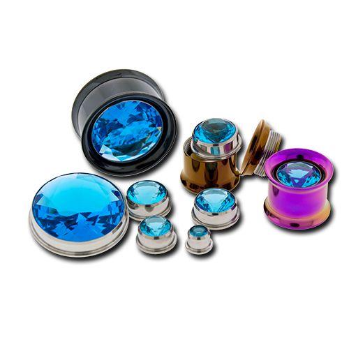 Body Jewelry Parts Aqua Gem Insert  - 1 Piece -Rebel Bod-RebelBod