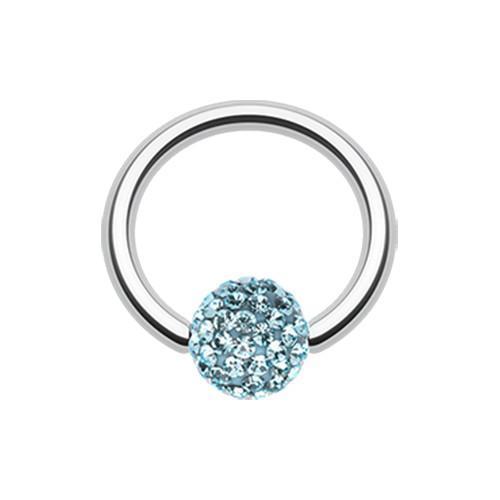 Aqua Multi-Sprinkle Dot Multi Gem Captive Bead Ring