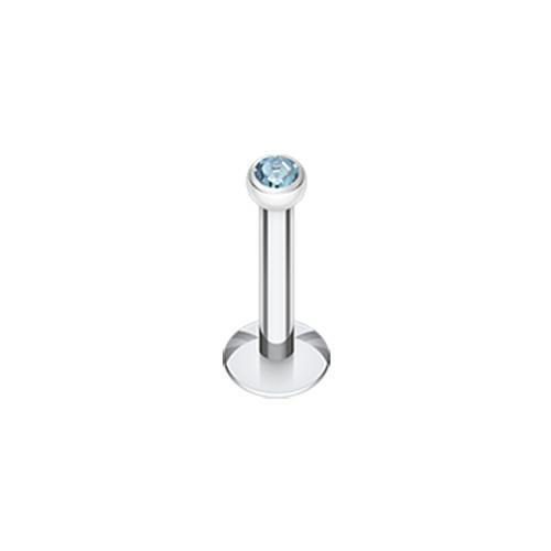 Aqua Gem Ball Internally Threaded Labret