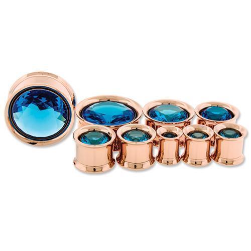 Tunnel Inserts Aqua SWAROVSKI Gem Insert  - 1 Piece #SPLT#2 -Rebel Bod-RebelBod