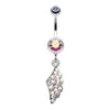 Aurora Borealis Angel Jeweled Wing Belly Button Ring
