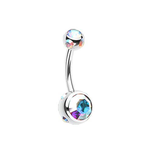 Aurora Borealis Aurora Gem Ball Belly Button Ring