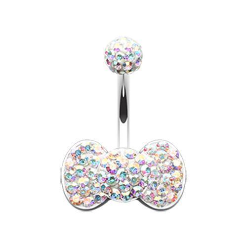 Aurora Borealis Classic Bow-Tie Multi-Sprinkle Dot Belly Button Ring