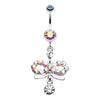 Aurora Borealis/Clear Infinity Dazzle Belly Button Ring