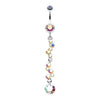 Aurora Borealis Crystal Journey Swirl Belly Button Ring