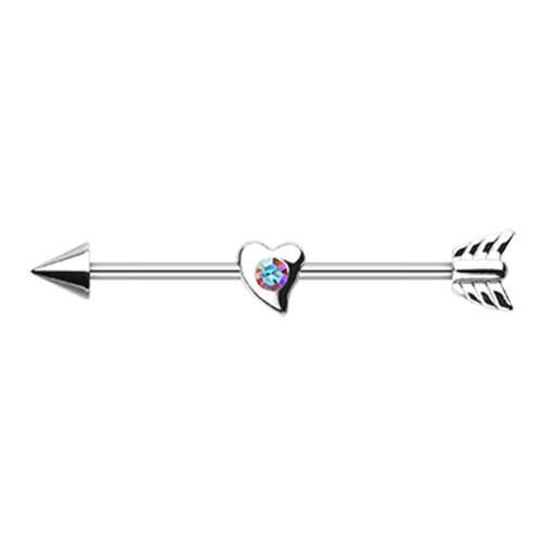 Industrial Barbell Aurora Borealis Cupid's Love Arrow Industrial Barbell - 1 Piece -Rebel Bod-RebelBod