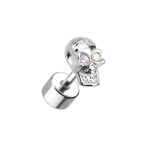 Aurora Borealis Luster Skull Fake Plug - 1 Pair