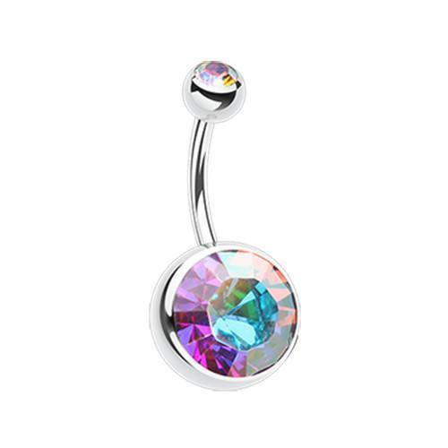 Aurora Borealis The Giant Sparkle Gem Ball Belly Button Ring