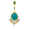 Aurora Borealis/Turquoise Golden Elegant Turquoise Vintage Aurora Belly Button Ring