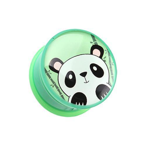 Bamboo Panda Single Flared Ear Gauge Plug - 1 Pair