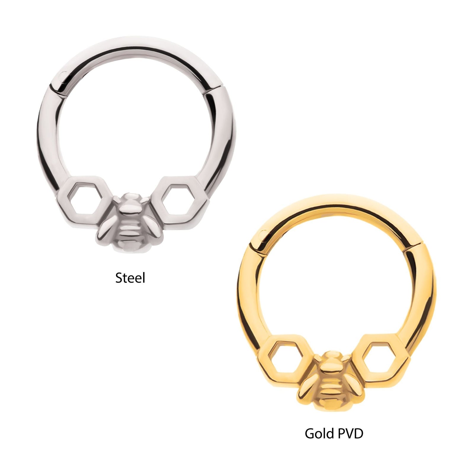 SEAMLESS CLICKER Bee Honeycomb Front Facing Hinged Segment Clicker -Rebel Bod-RebelBod