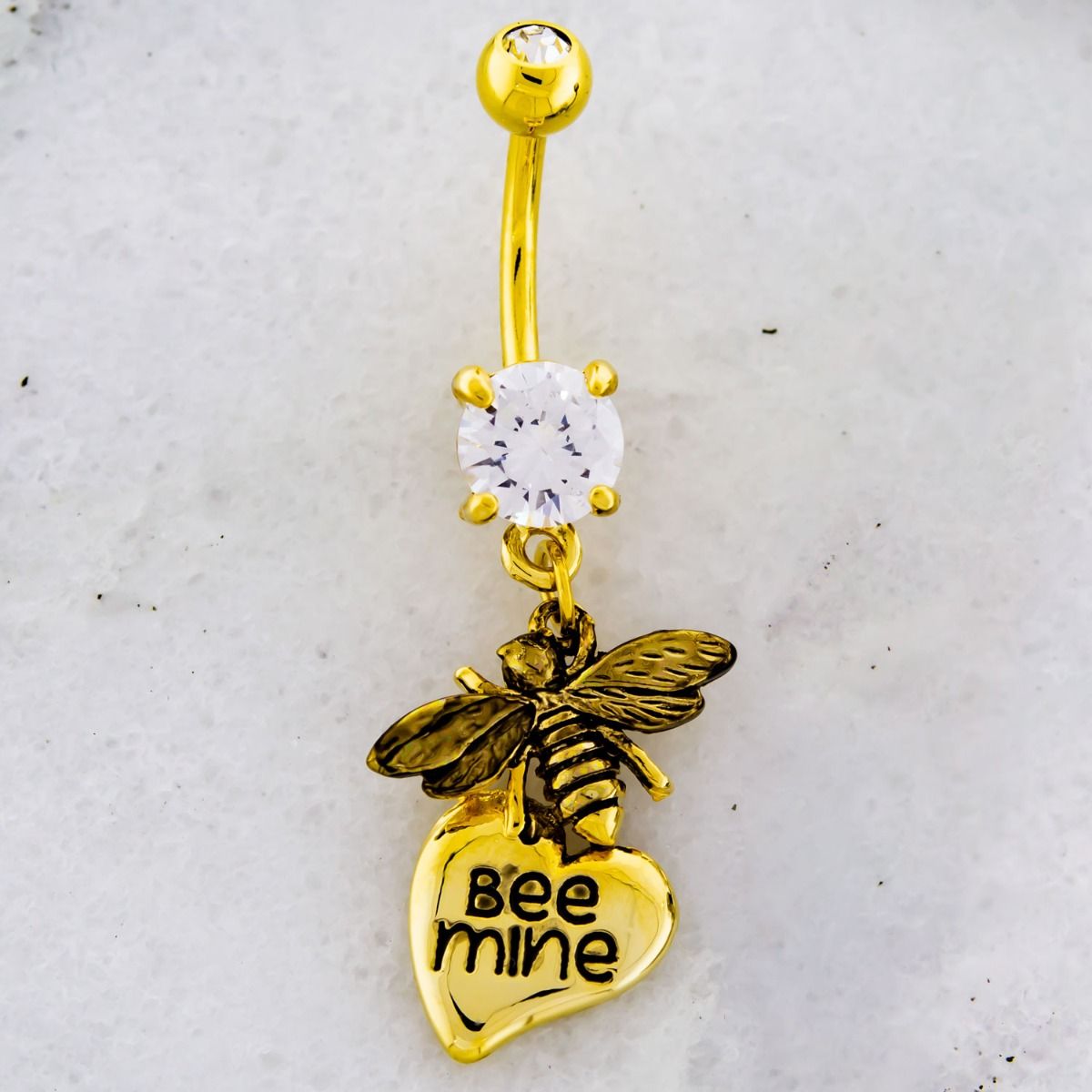 Belly Ring - No Dangle Bee Mine Heart Belly Ring - 1 Piece -Rebel Bod-RebelBod