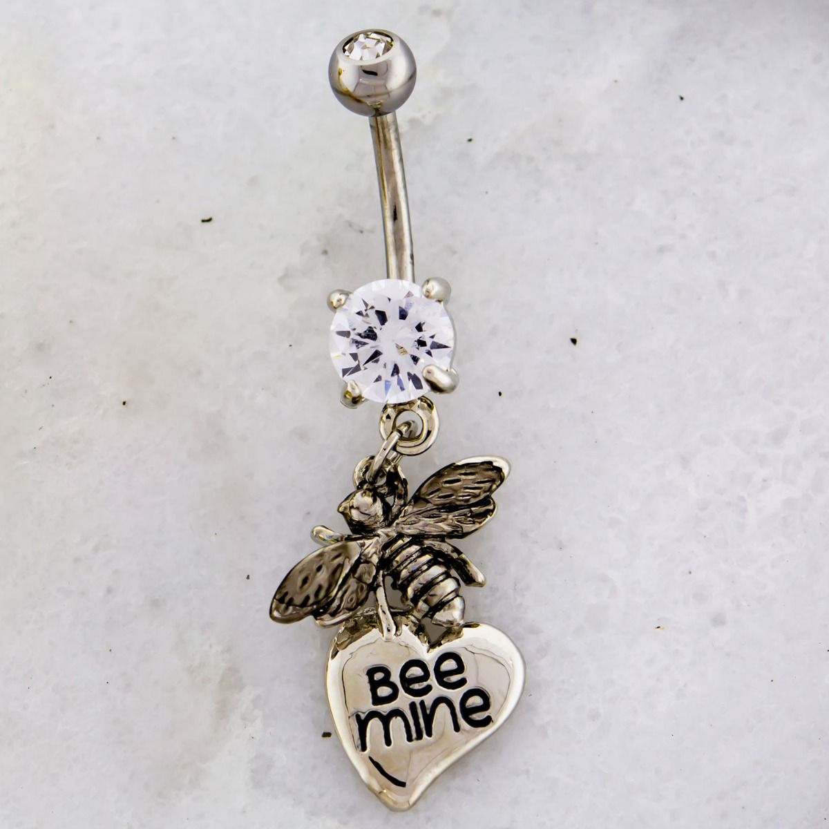 Belly Ring - No Dangle Bee Mine Heart Belly Ring - 1 Piece -Rebel Bod-RebelBod