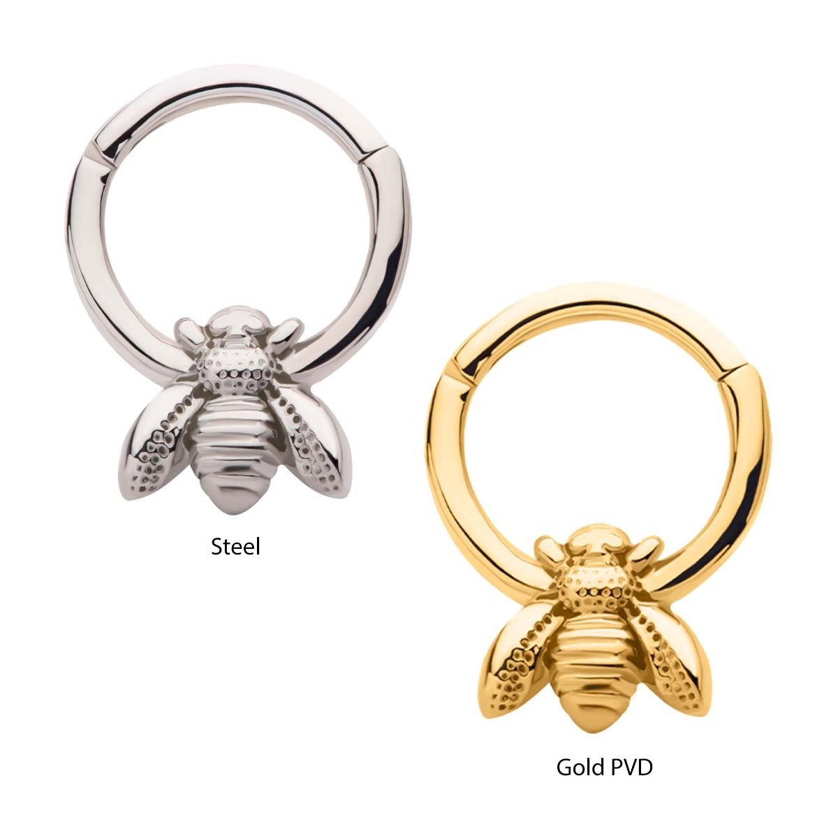 SEAMLESS CLICKER Bee Shape Front Facing Hinged Segment Clicker -Rebel Bod-RebelBod