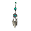Belly Ring Lime Green Opal Steampunk Inspired Dream Catcher - 1 Piece