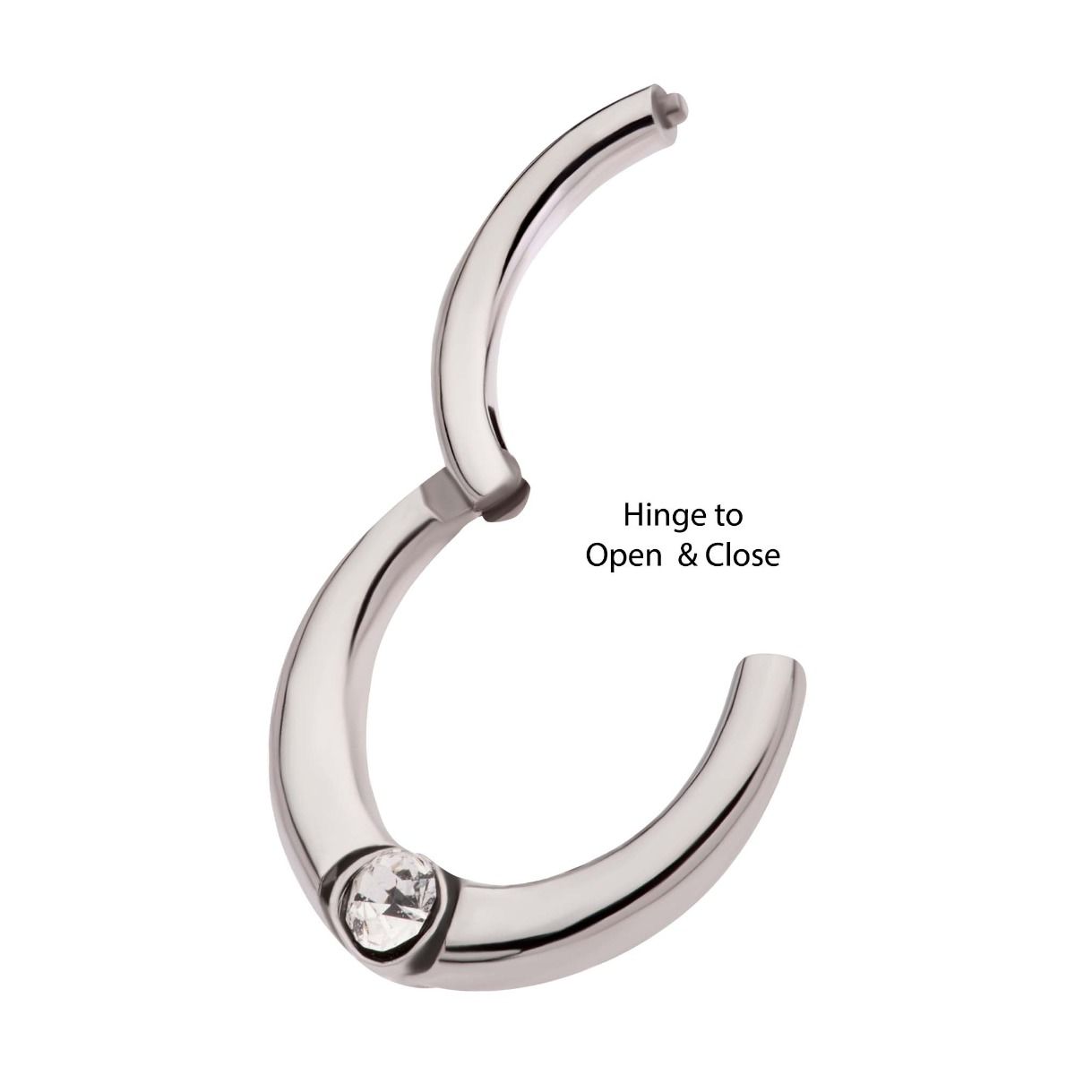 SEAMLESS CLICKER Bezel Set Clear Crystal Front Facing Hinged Segment Clicker -Rebel Bod-RebelBod