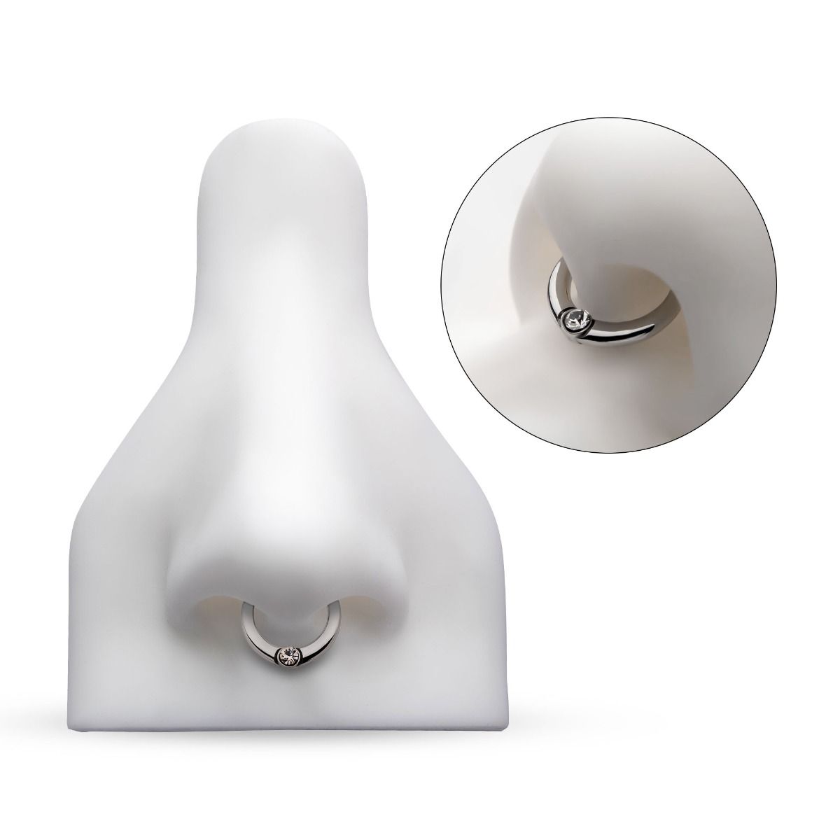 SEAMLESS CLICKER Bezel Set Clear Crystal Front Facing Hinged Segment Clicker -Rebel Bod-RebelBod