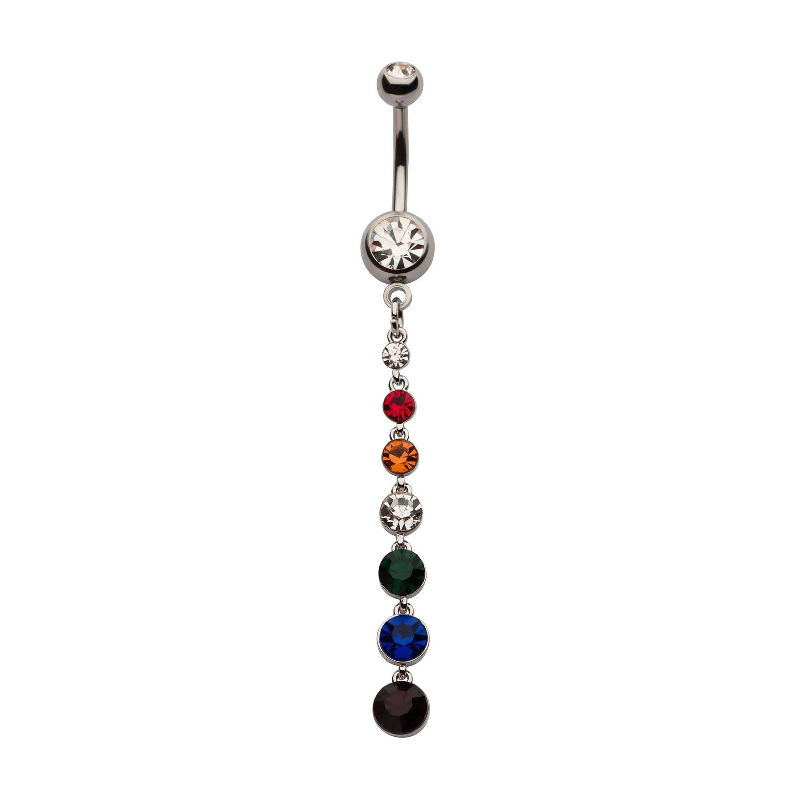 Belly Bezel Set Multicolor CZ Dangle Navel nesl-22042 -Rebel Bod-RebelBod
