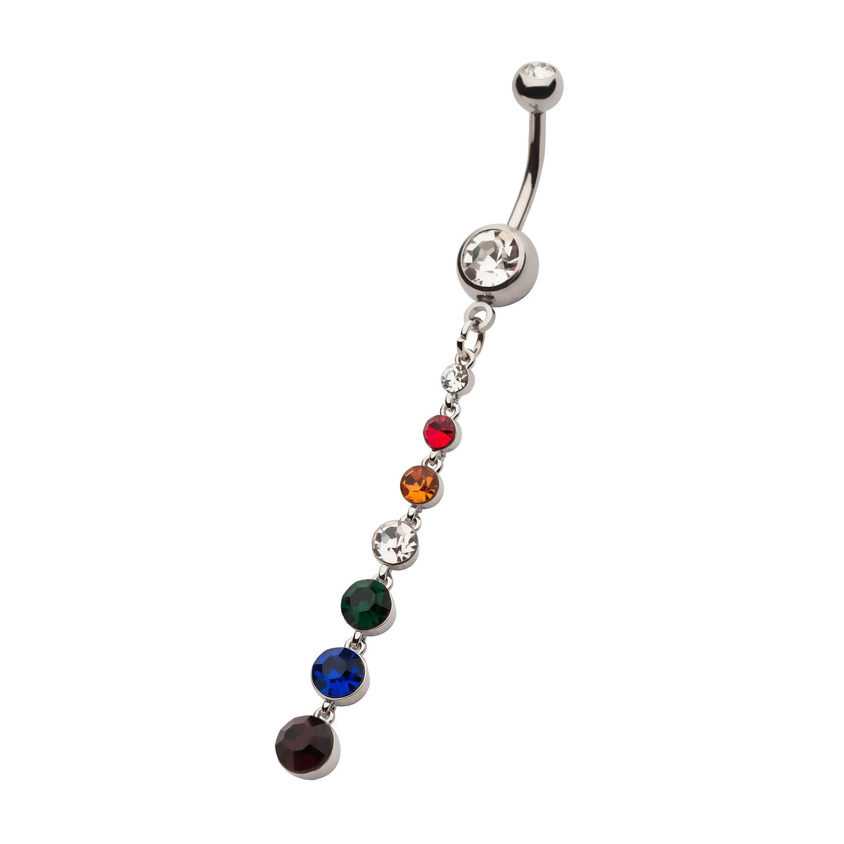 Belly Bezel Set Multicolor CZ Dangle Navel nesl-22042 -Rebel Bod-RebelBod