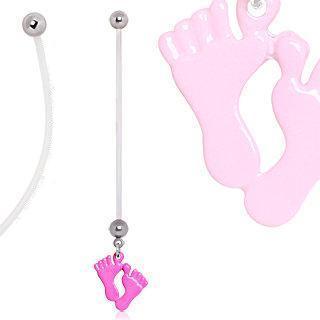 Pregnancy Belly Ring BioFlex Baby Footprint Pregnancy Navel Ring -Rebel Bod-RebelBod