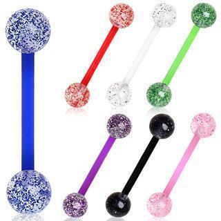 BioFlex Barbell / Straight Barbell Retainer w/ Metallic Glitter Balls - Rebel Bod BioFlex Barbell / Straight Barbell Retainer w/ Metallic Glitter Balls - Rebel Bod