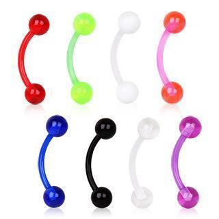 Retainers BioFlex Curved Barbell with UV Acrylic Balls Curved Retainer - 1 Piece -Rebel Bod-RebelBod