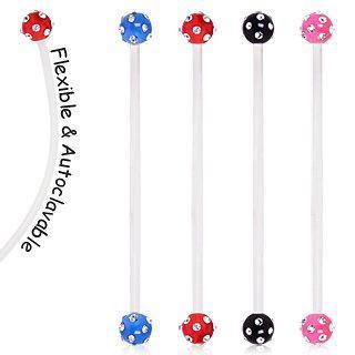 BioFlex UV Coated Acrylic Multi Gemmed Ball Pregnancy Belly Ring