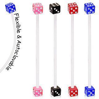 BioFlex UV Coated Acrylic Multi Gemmed Dice Ball Pregnancy Belly Ring
