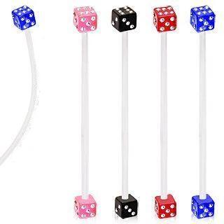 BioFlex UV Coated Acrylic Multi Gemmed Dice Ball Pregnancy Belly Ring