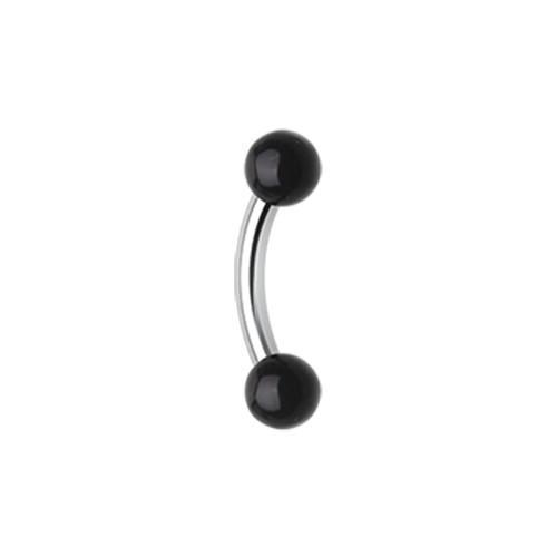 Black Acrylic Ball Curved Barbell Eyebrow Ring