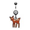 Black Adorable Fawn Belly Button Ring