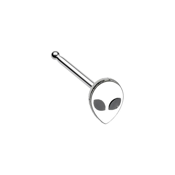 Black Alien Head Nose Stud Ring Rebel Bod