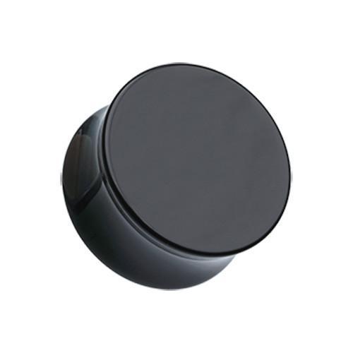 Black Acrylic Double Flared Ear Gauge Plug - 1 Pair