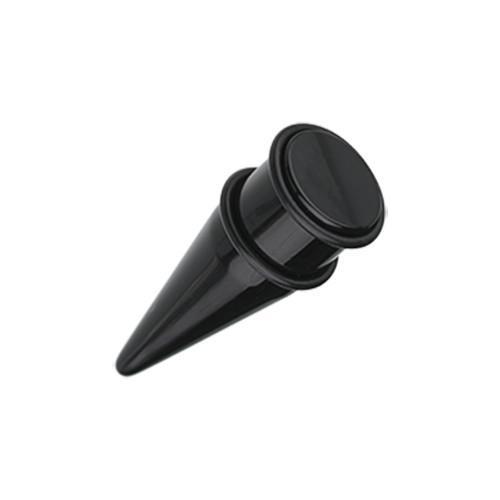 Black Shorty UV Acrylic Ear Stretching Taper - 1 Pair