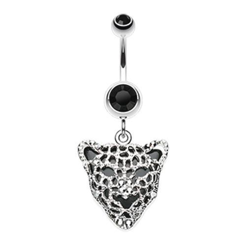 Black Onyx Panther Belly Button Ring